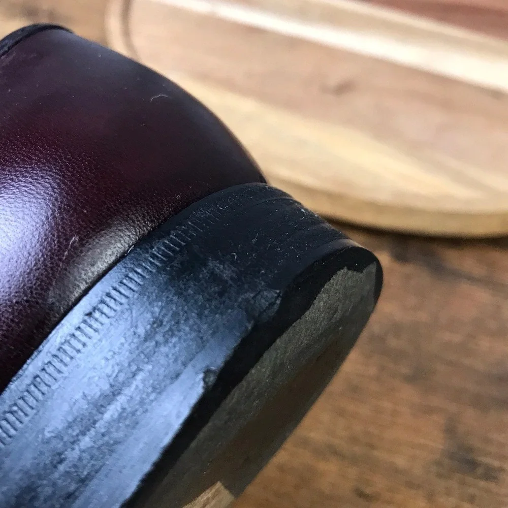 Allen Edmonds Bergamo Loafers Mens 11 D Burgundy Italian Leather Dress Shoes